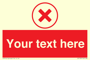 Custom red background, red cross in circle sign